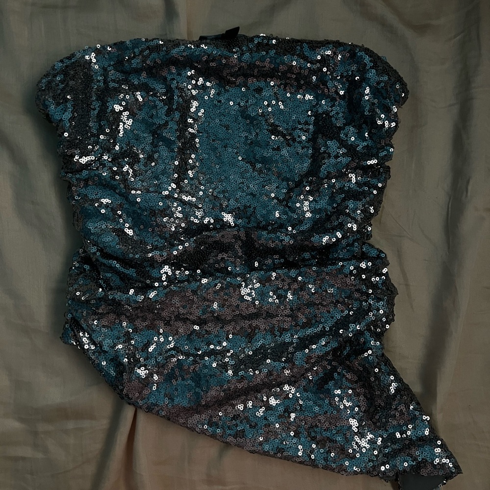 Sequin Strapless Top